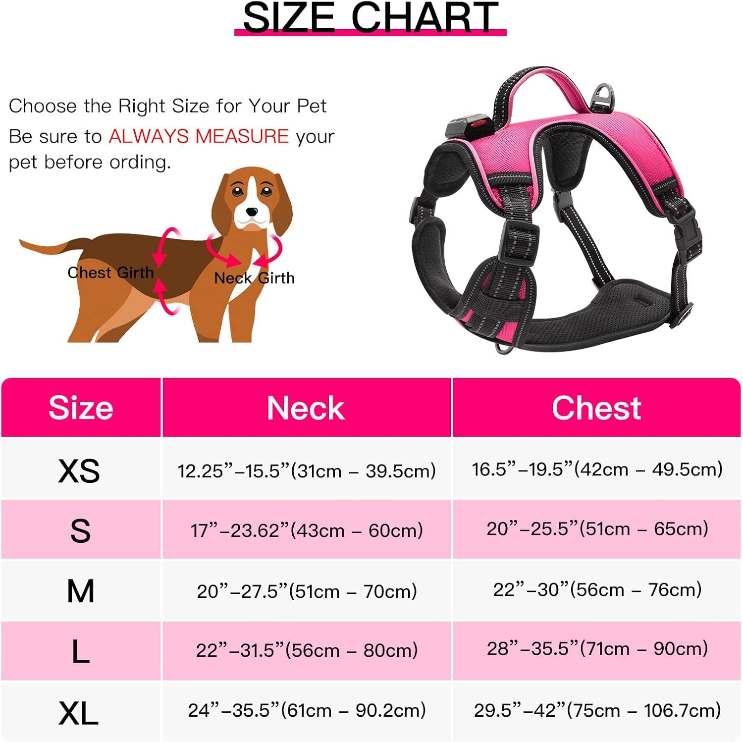 LED Dog Harness- Durable Light up Dog Harness, Reflective Dog Harness Light, Adjustable LED Dog Coat for Small, Medium and Large Dogs (X-Large, Pink) - Premium  from Ninez Designz - Just $18.85! Shop now at Ninez Designz