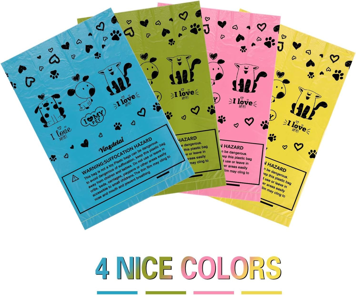 Biodegradable Dog Poop Bags: 720 Bags Extra Thick Strong Leak Proof Dog Waste Bags for Dogs with 1 Dispenser (4 Mixed Colors Green Blue Yellow Pink) -Scented - Premium  from Ninez Designz - Just $26.28! Shop now at Ninez Designz