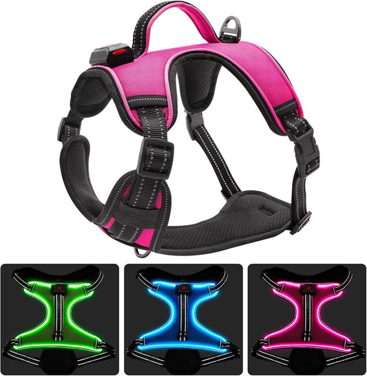 LED Dog Harness- Durable Light up Dog Harness, Reflective Dog Harness Light, Adjustable LED Dog Coat for Small, Medium and Large Dogs (X-Large, Pink) - Premium  from Ninez Designz - Just $18.85! Shop now at Ninez Designz